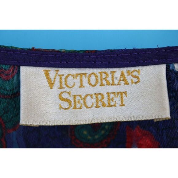 VICTORIA'S SECRET VINTAGE GOLD LABEL FLORAL 6 BUTTON SHEER SEXY SLEEP SHIRT - Picture 4 of 6